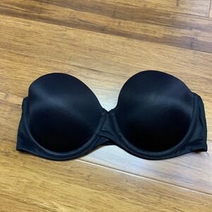 Maidenform Strapless Bra SE6990 Womens‎ Size 36D Smooth Black Everyday Comfort
